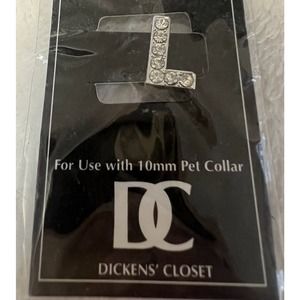 Pet Collar “L” Bling Rhinestone By Dicken’s Closet Use With 10mm Pet Collar